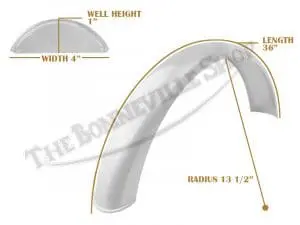 Tbs Spe0005 07 Universal Guard Mc1 R13 1 2 36 Beaded Mild Steel Mudguard 1