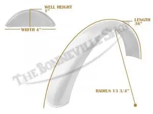Tbs Spe0007 07 Universal Mudguard Mc1 R13 3 4 36 Beaded Mild Steel 1
