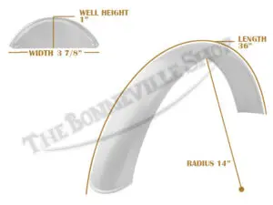 Universal Mudguard Mc1 R14 36&Quot; Beaded Mild Steel Fender Pn# Tbs-Spe0009