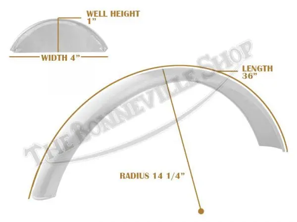 Tbs Spe0011 07 Universal Mudguard Mc1 R14 1 4 36 Beaded Mild Steel Fender