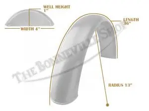 Tbs Spe0019 07 Universal Mudguard Mc1 R13 36 Beaded Alloy Fender