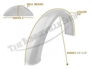 Universal Mudguard Mc1 R13 1/4 36-Inch Beaded Alloy Fender Pn# Tbs-Spe0021 3 Tbs Spe0021 07 Universal Mudguard Mc1 R13 1 4 36 Beaded Alloy