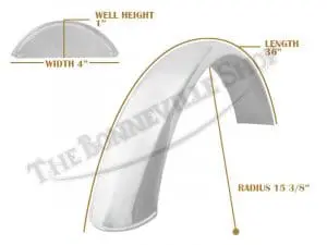 Universal Mudguard Mc1 R15 3/8 36-Inch Beaded Alloy Fender Pn# Tbs-Spe0037 3 Tbs Spe0037 07 Universal Mudguard Mc1 R15 3 8 36 Beaded Alloy Fender