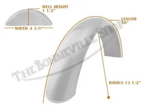 Tbs Spe0038 07 Universal Mudguard Mc3 R13 1 2 36 Beaded Mild Steel 2