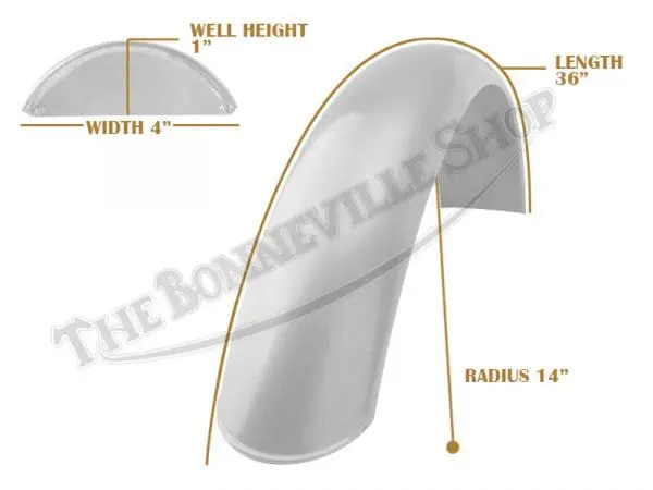 Tbs Spe0044 07 Universal Mudguard Mc3 R14 3 4 36 Beaded Mild Steel
