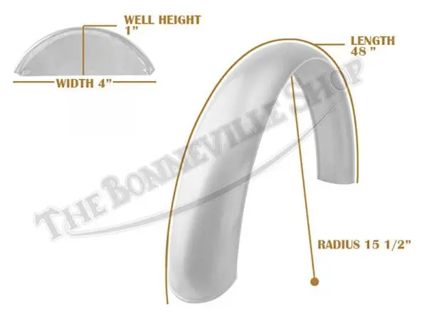 Tbs Spe0049 07 Universal Mudguard Mc3 R15 1 2 48 Beaded Mild Steel