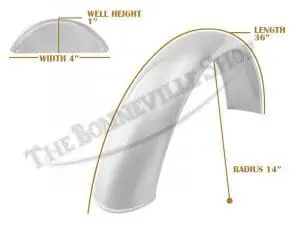 Universal Mudguard Mc3 R14 36-Inch Beaded Alloy Fender Pn# Tbs-Spe0052 3 Tbs Spe0052 07 Universal Mudguard Mc3 R14 36 Beaded Alloy