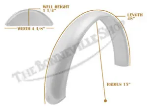 Universal Mudguard Mc3 R15 48&Quot; Beaded Alloy Fender Pn# Tbs-Spe0059