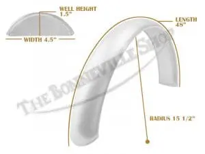 Universal Mudguard Mc3 R15 1/2 48-Inch Beaded Alloy Fender Pn# Tbs-Spe0061 8 Tbs Spe0061 07 Universal Mudguard Mc3 R15 1 2 48 Beaded Alloy Fender