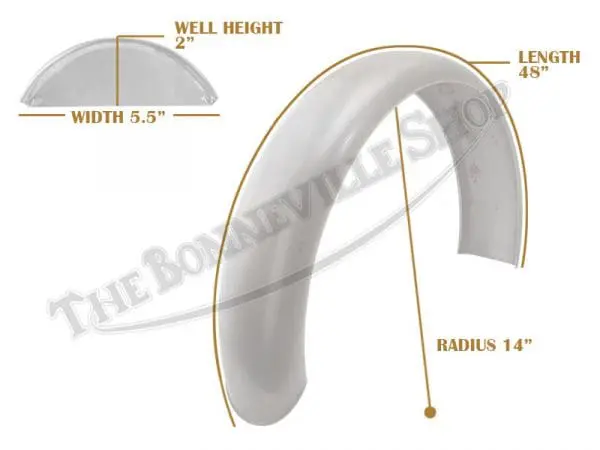 Tbs Spe0066 07 Universal Mudguard Mc4 R14 3 4 48 Beaded Mild Steel Fender