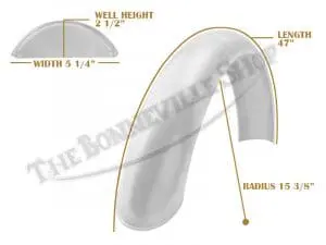 Universal Mudguard Mc5 R15 3/8 47-Inch Beaded Alloy Fender Pn# Tbs-Spe0078 7 Uk Made Fenders