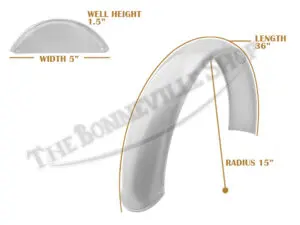 Universal Mudguard Mc9 R15 36&Quot; Beaded Alloy Fender Pn# Tbs-Spe0098