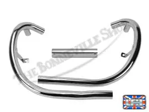Bsa A65 Lightning Thunderbolt Exhaust Pipe Header Set Balanced 1971-72 With Cross-Over Balance Pipe Pn# 71-2043 71-2045 70-9888 4 Bsa Exhaust Pipe Header Set Balanced With Cross Over Balance Pipe