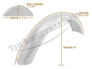 Triumph T140 1973-75 Front Mild Steel Pressed Nose Speedwell Mudguard / Fender Pn# 97-4440 3 97 4440 07 Triumph T140 1973 75 Front Mild Steel Pressed Nose Fender Speedwell 1