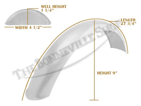 Triumph T140 1973-75 Front Mild Steel Pressed Nose Speedwell Mudguard / Fender PN# 97-4440