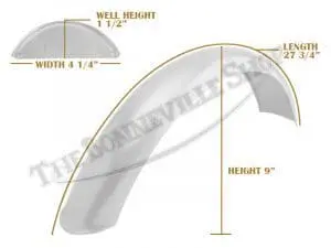 Triumph T140 1973-75 Front Mild Steel Pressed Nose Speedwell Mudguard / Fender Pn# 97-4440 3 97 4440 07 Triumph T140 1973 75 Front Mild Steel Pressed Nose Fender Speedwell