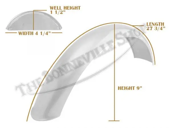 97 4440 07 TRIUMPH T140 1973 75 FRONT MILD STEEL PRESSED NOSE FENDER SPEEDWELL