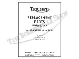1963 Triumph Unit 650 Parts Book Pn# 99-0820 4 Triumph Unit Parts Book