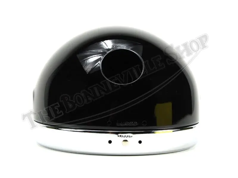 Genuine Lucas Triumph Bsa 5-3/4-Inch Black Headlight Shell With Chrome Rim Pn# 58395 3 Gen Lucas Inch Headlight Black