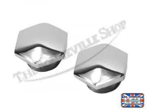 Triumph Bsa 500 650 Chrome Fork Top Nuts (2) Uk Made 1964-67 26Tpi Pn# 97-1658 C 6 97 1658 C 01 Fork Top Nuts Chrome 63 67