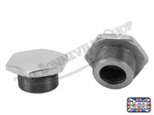 Triumph Bsa 500 650 Chrome Fork Top Nuts (2) Uk Made 1964-67 26Tpi Pn# 97-1658 C 5 97 1658 C 02 Fork Top Nuts Chrome 63 67