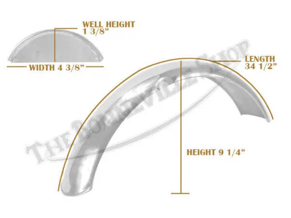 Triumph 500 650 Front Mudguard Stainless Steel Undrilled 1968-1970 PN# 97-2276 S 97-3884 UK