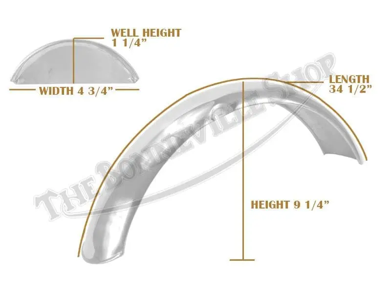 Triumph 500 650 Front Mudguard Stainless Steel Undrilled 1968-1970 Pn# 97-2276 S 97-3884 Uk 2 97 3884 04 Triumph Stainless Front Mudguard Beaded Edge