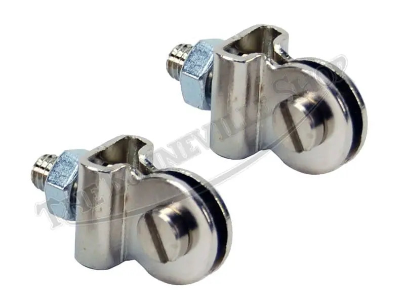Triumph Front License Plate 'Pedestrian Slicer' Clips (2) Plated Pn# 97-0741 P 1 P Plated Pedestrian Slicer Clips