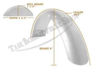 97 1677 07 Triumph 500 650 750 1964 74 Front Speedwell Mudguard Fender Lipped Bare Steel 1