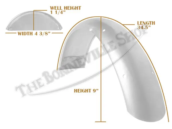 Triumph 500 650 Front Mudguard Mild Steel 1964-1967 PN# 97-1677