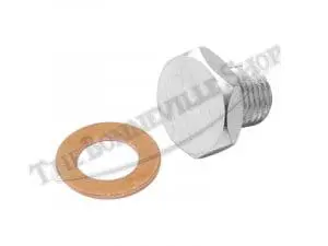 Triumph 650 Timing Cover Oil Pressure Access Plug 3/8-Inch-26 Tpi '63-68 With Washer Pn# 70-2615 E2615 3 70 2615 70 1335 02 Triumph Timing Cover Plug With Copper Washer Master