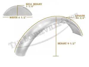 Triumph 500 650 Bare Steel Front Speedwell Mudguard / Fender With Beaded Lip Pn# 97-2268 H2268 3 97 2268 06 Triumph Beaded Front Mudguard Master