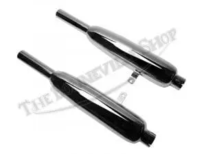 Triumph 650 Pre-Unit Duplex Frame Exhaust Silencer Pair 1960-62 Pn# 70-4118 T 70-4119 T E4118 E4119 4 70 4118T 70 4119T 02 Triumph 650 Pre Unit Duplex Frame Exhaust Silencer Pair 1960 62 Pn 70 4118 T 70 4119 T E4118 E4119