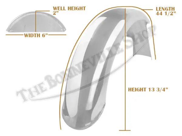 Triumph 500 650 1966-74 Alloy Rear Speedwell Mudguard / Fender (1) Rolled Edge Undrilled PN# 82-5955 A F5955