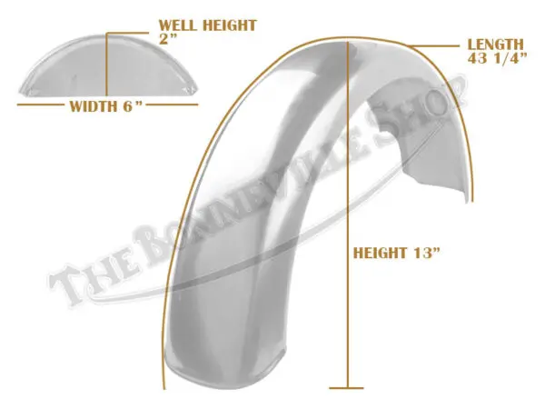 Triumph 750 T140 TR7 1973-75 Undrilled Stainless Steel Rear Speedwell Mudguard / Fender PN# 83-4805 S F14805
