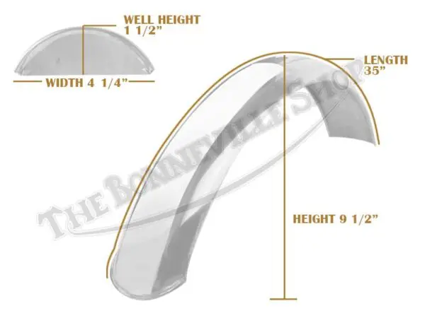 Triumph 500 650 1969-70 Alloy Front Speedwell Mudguard / Fender (1) Rolled Edge PN# 97-1687 A H1687