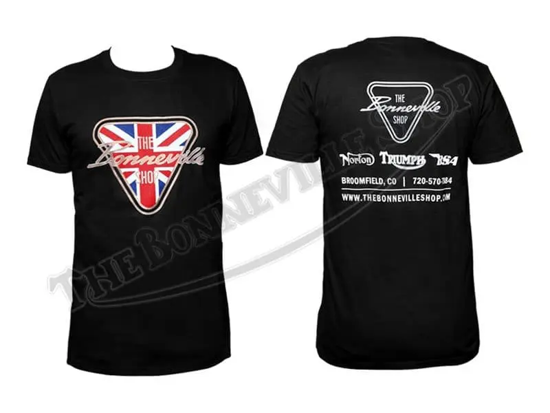 Patent Plate Logo Black T-Shirt Triumph Norton Bsa Pn# Tbs-9989 1 Tbs 9989 01 The Bonneville Shop Patent Plate Logo Black T Shirt Triumph Norton Bsa 1