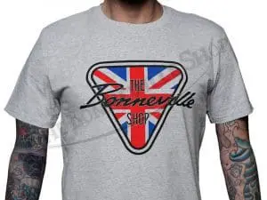 Patent Plate Logo Grey Gray T-Shirt Triumph Norton Bsa Pn# Tbs-9990 3 Tbs 9990 02 The Bonneville Shop Patent Plate Logo Grey Gray T Shirt Triumph Norton Bsa