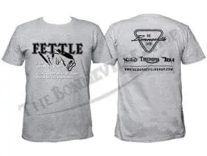 Fettle T-Shirt Grey W/Black Ink Pn# Tbs-9985 T-Shirt Front Back