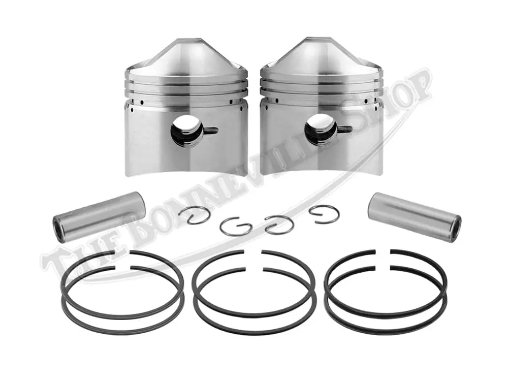 Triumph 500 T100 Late 69Mm Piston Set Complete W/Grant Piston Rings 1967-74 Pn# 70-6884 E6884 70-6893 70-6894 Us 1 Triumph 500 T100 T100C T100R Engine Pistons And Grant Rings Set 1967-74 Pn# 70-6884 70-6893 70-6894 Us