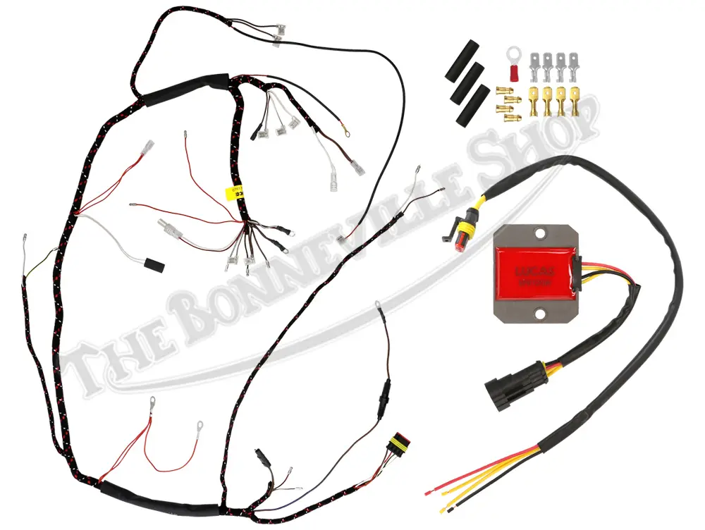Genuine Lucas Wiring Harness for Electronic Ignition with Single-Phase Regulator/Rectifier Kit 1969-70 PN# TBS-19113S 54955256E SPR120W