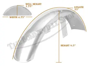 06 3175 07 Norton Commando Stainless Front Mudguard 1972 1974
