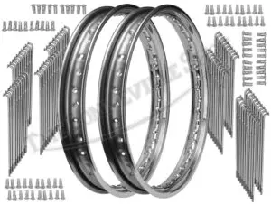 Norton Full Width Front And Rear 19&Quot; Wm2 Rolltru Premium Rim And Spoke Sets Uk Made Kit Pn# Mb41 06-7712 Nm18350