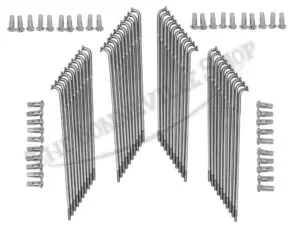 Mb41-Ssp - Norton 19&Quot; Rolltru Premium Butted Stainless Steel Spoke Set For Full Width Alloy Front Or Rear Hub .250 Nipples Pn# Mb41-Ssp