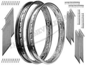 Triumph Chrome Disc Front 19&Quot; Wm2 &Amp; Rear 18&Quot; Wm3 Rims And Spoke Sets Uk Made Pn# Mc284 37-4129 Mc290 37-7030