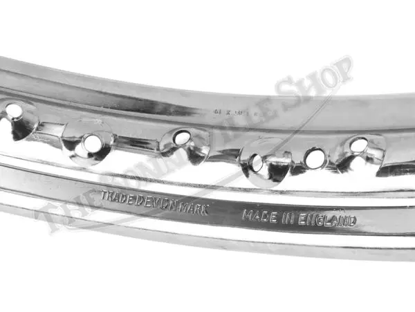 Triumph BSA 650 750 Twins Triples Valtru British Chrome Rim for Conical Front Devon Rim UK Made 1971-72 PN# 37-3818 CE W3818