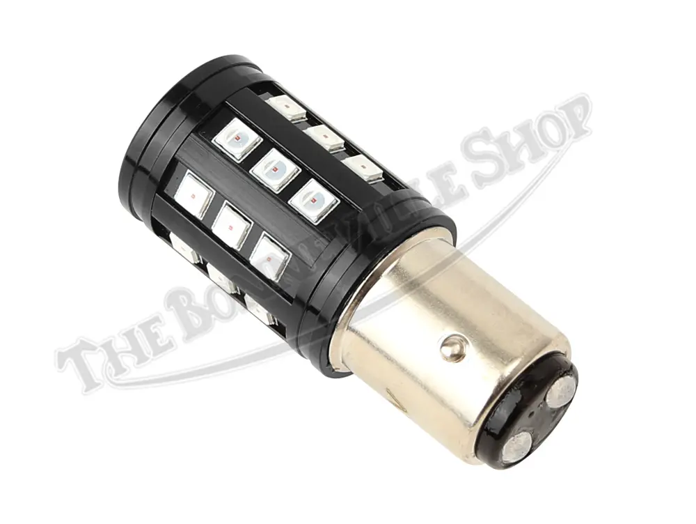 Triumph BSA Norton 12V Red/White Stop/Taillight Bulb for Lucas L917 Rear Lamps (1) Post-1965 PN# 380 Z