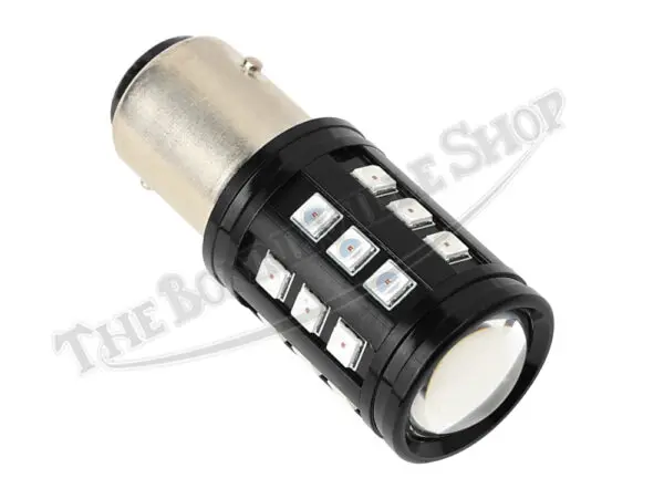 Triumph BSA Norton 12V Red/White Stop/Taillight Bulb for Lucas L917 Rear Lamps (1) Post-1965 PN# 380 Z