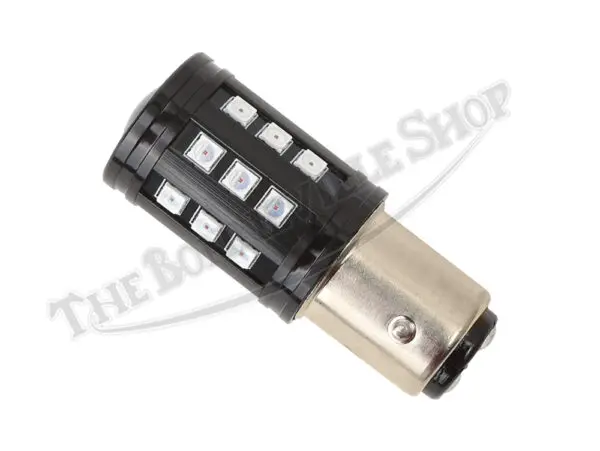 Triumph BSA Norton 12V Red/White Stop/Taillight Bulb for Lucas L917 Rear Lamps (1) Post-1965 PN# 380 Z