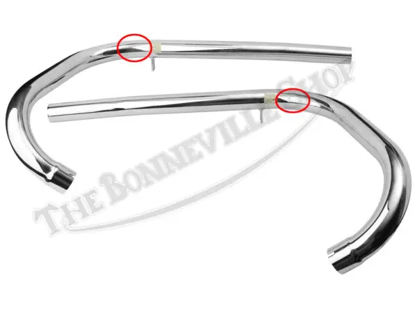 Triumph 3TA 5TA T100 Exhaust Pipe Set 1958-1966 PN# 70-3992 70-3994-2nd